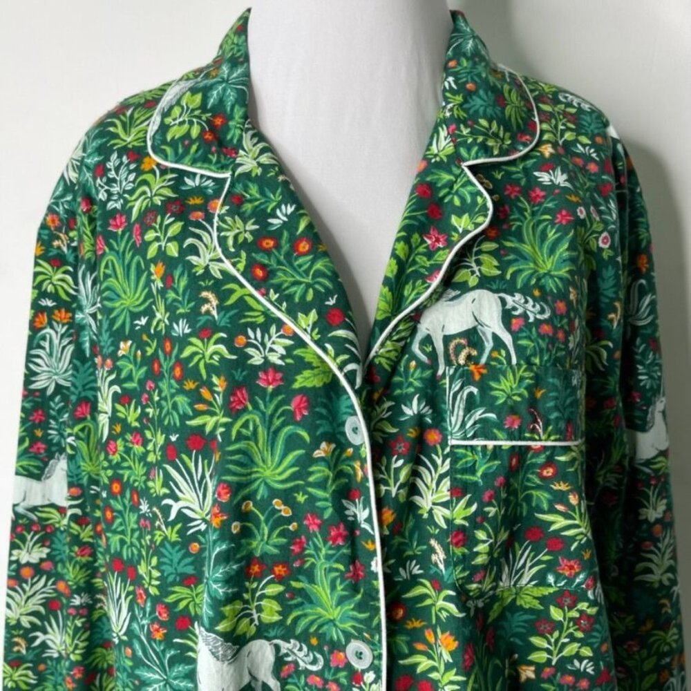 Printfresh Green Floral Pajama Top - Picture 2 of 9